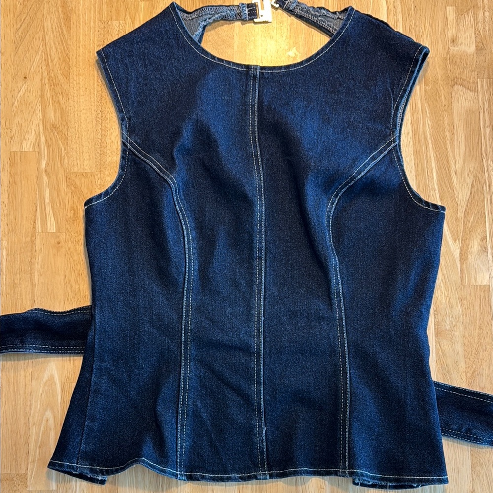 Denim Open Back Top